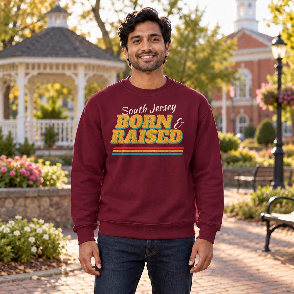 Born and Raised South Jersey Retro Crewneck