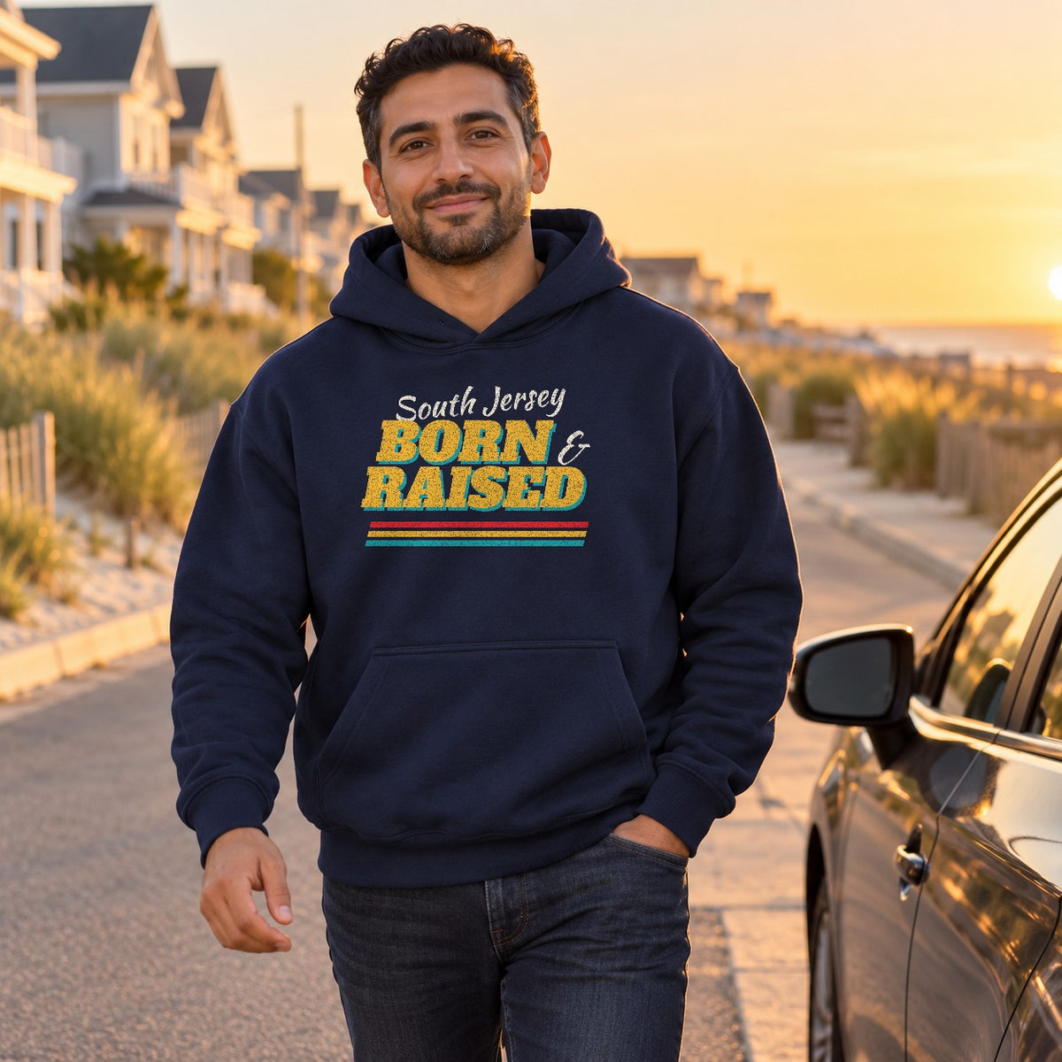 Born and Raised South Jersey Retro Hoodie