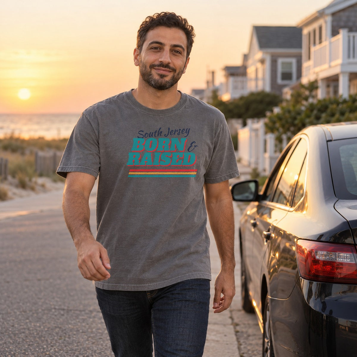 Born and Raised South Jersey Retro Tee