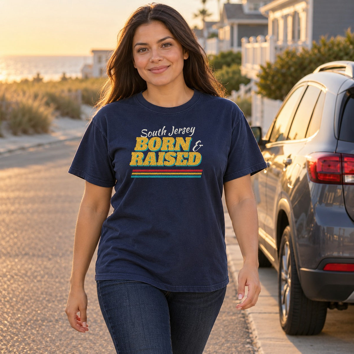 Born and Raised South Jersey Retro Tee