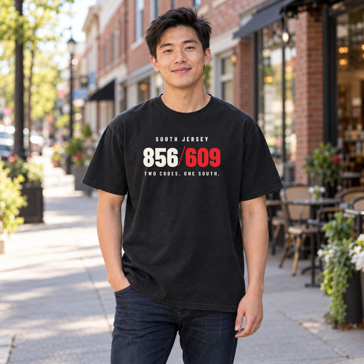 Two Codes 856 609 South Jersey Tee