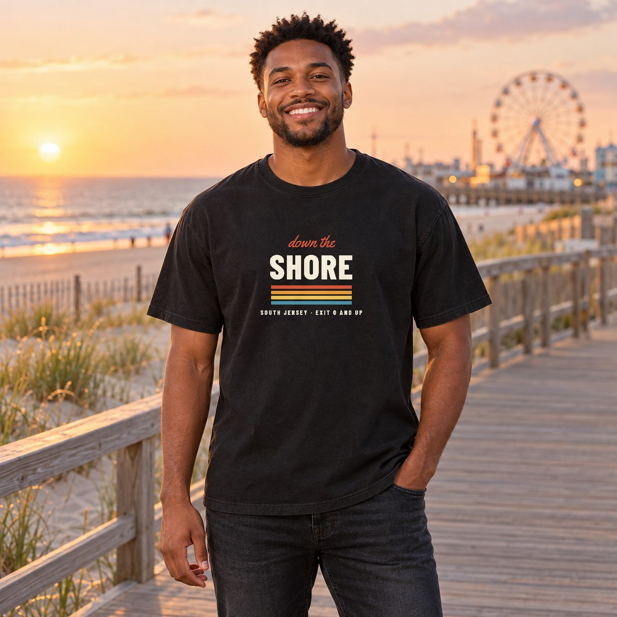 Retro Down the Shore Jersey Shore Tee